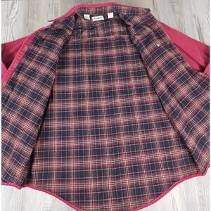Vintage L.L. Bean Shacket Mens Large L Red Flannel Lined Logo Shirt Twill Canada
